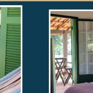 Cama do Chalé 3 com porta para a varanda